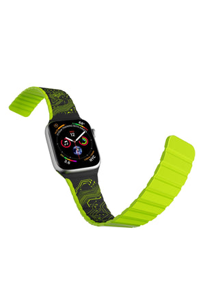 Youngkit Apple Watch Uyumlu Manyetik Mıknatıslı Futuristic Kordon Yeşil