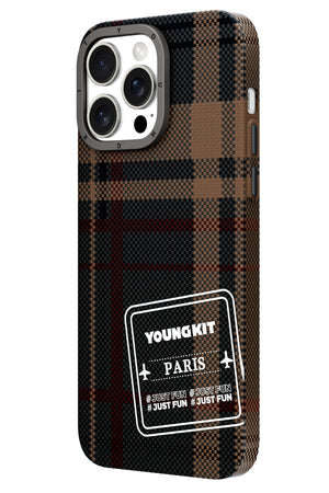 Youngkit Gezhi Kevlar iPhone 14 Pro Max Magsafe uyumlu Kahverengi Kılıf  Youngkit