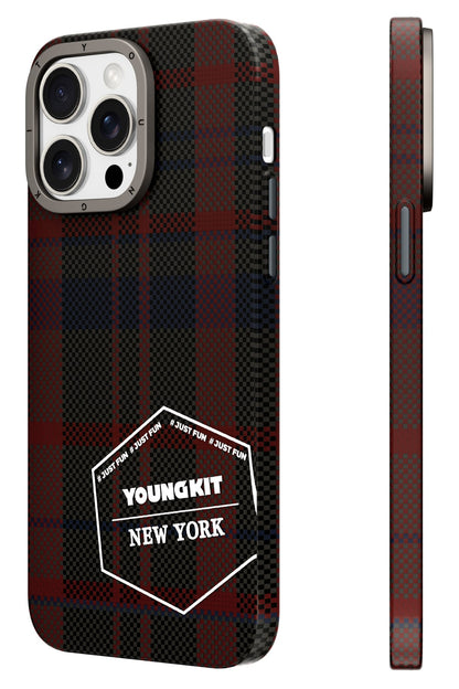 Youngkit Gezhi Kevlar iPhone 14 Pro Max Magsafe uyumlu Kırmızı Kılıf