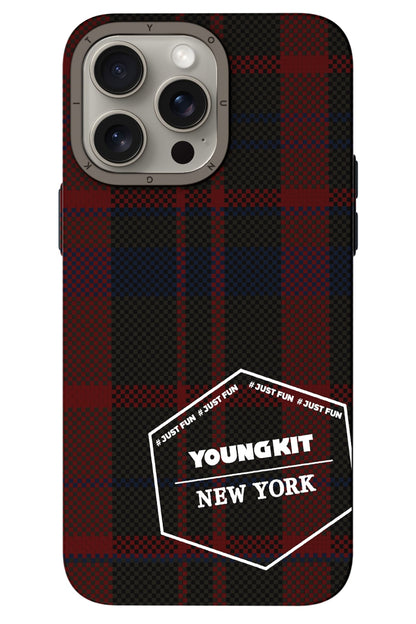 Youngkit Gezhi Kevlar iPhone 15 Pro Max Magsafe uyumlu Kırmızı Kılıf