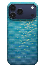 Glints of Gold iPhone 17 Pro Max MagSafe Uyumlu Kılıf Lucid Blue Pitaka