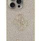 Guess iPhone 14 Pro Max Compatible Glitter 4G Logo Case Gold 
