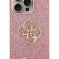 Guess iPhone 14 Pro Max Compatible Glitter 4G Logo Case Pink 