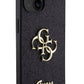 Guess iPhone 15 Plus Uyumlu Glitter 4G Logolu Kılıf Siyah  Guess