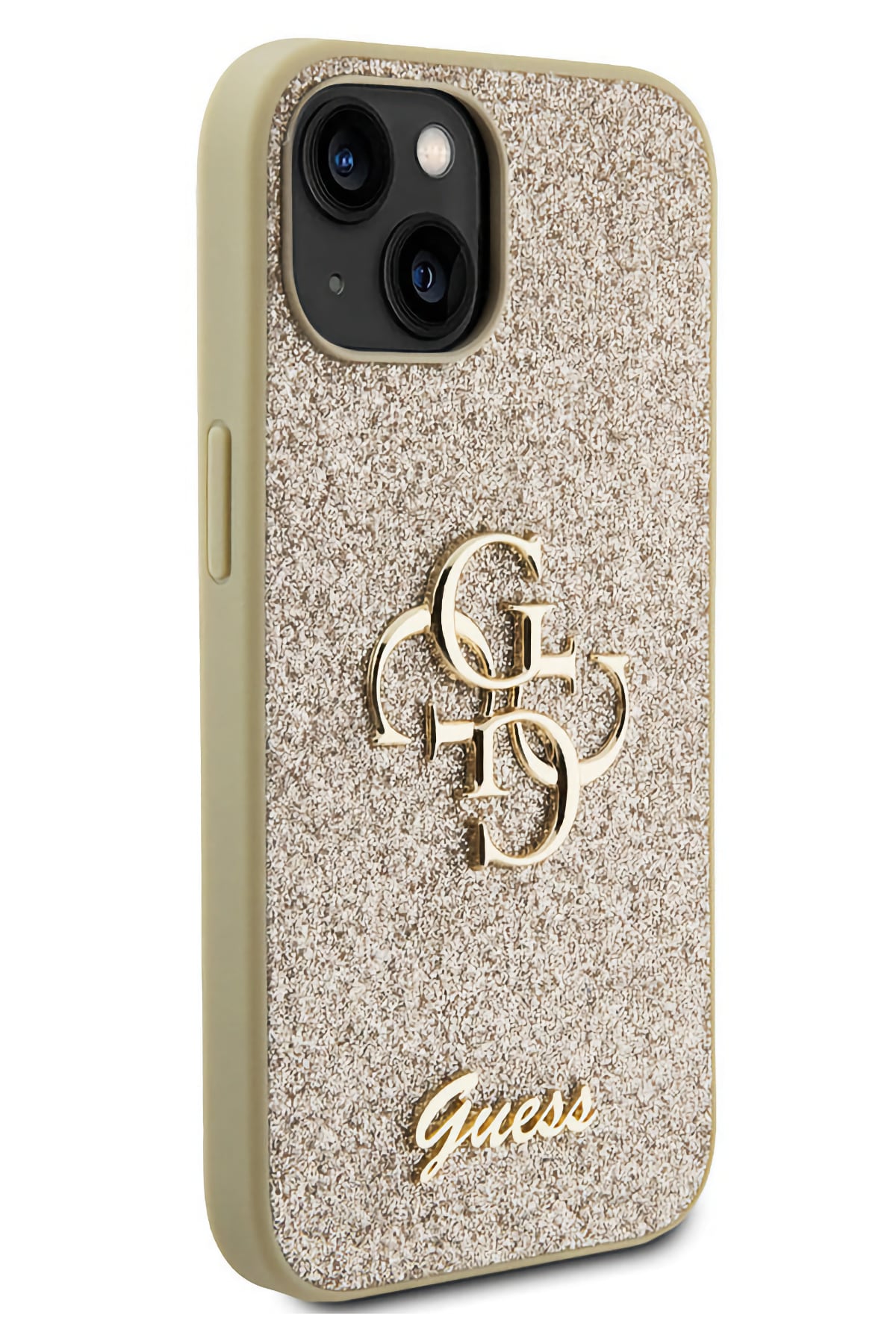Guess iPhone 15 Plus Uyumlu Glitter 4G Logolu Kılıf Gold  Guess