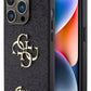Guess iPhone 15 Pro Max Uyumlu Glitter 4G Logolu Kılıf Siyah