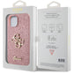Guess iPhone 15 Compatible Glitter 4G Logo Case Pink 