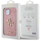 Guess iPhone 15 Uyumlu Glitter 4G Logolu Kılıf Pembe  Guess
