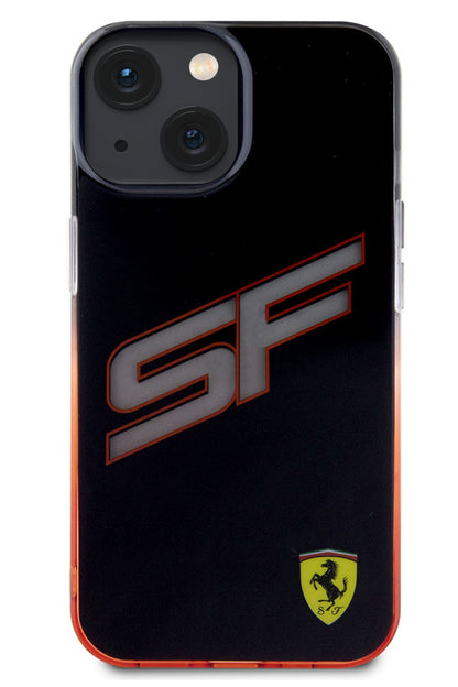 Ferrari iPhone 15 Compatible Gradient SF Silicone Case Black 