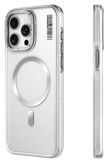 Youngkit Crystal Grid iPhone 14 Pro Max Magsafe Uyumlu Kılıf Gümüş