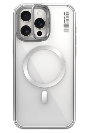 Youngkit Crystal Grid iPhone 14 Pro Magsafe Uyumlu Kılıf Gümüş