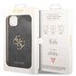 Guess iPhone 14 Uyumlu 4G Logolu Deri Kılıf Gri  Guess
