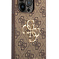 Guess iPhone 14 Pro Max Compatible Leather Case with 4G Logo Brown 