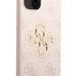 Guess iPhone 14 Uyumlu 4G Logolu Deri Kılıf Pembe  Guess