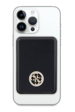 Guess Taşlı 4G Logolu Magsafe Siyah Powerbank 5000mAh  Guess