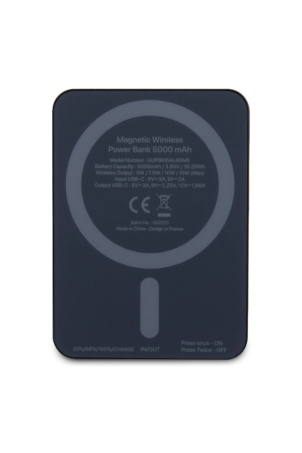 Guess Taşlı 4G Logolu Magsafe Siyah Powerbank 5000mAh  Guess