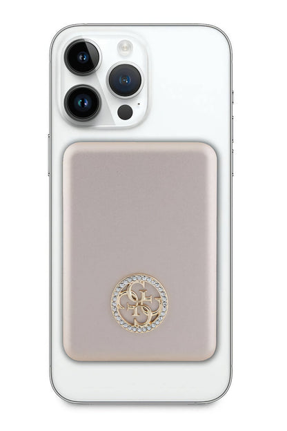 Guess Taşlı 4G Logolu Magsafe Rose Gold Powerbank 5000mAh