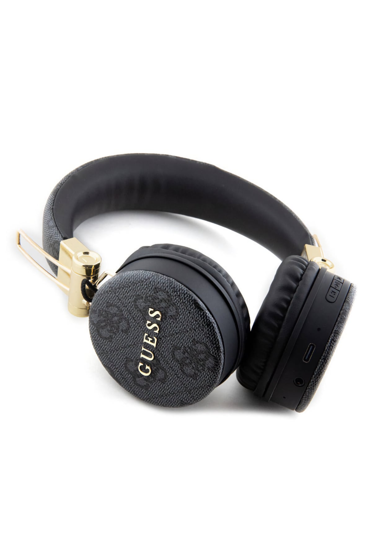 Guess Kulak Üstü Bluetooth 5.3 Kulaklık 4G Desenli Metal Logolu Siyah  Guess
