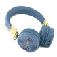 Guess Kulak Üstü Bluetooth 5.3 Kulaklık 4G Desenli Metal Logolu Mavi  Guess