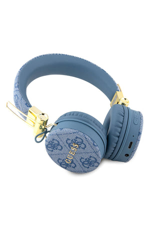 Guess Kulak Üstü Bluetooth 5.3 Kulaklık 4G Desenli Metal Logolu Mavi  Guess
