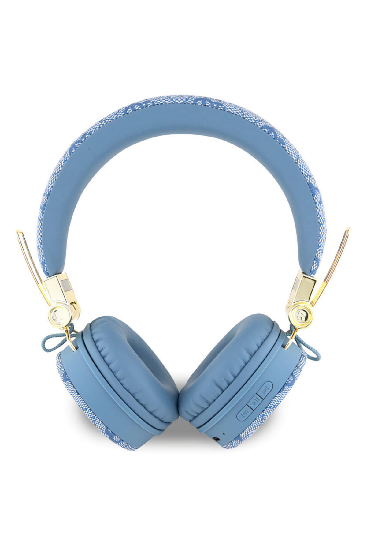 Guess Kulak Üstü Bluetooth 5.3 Kulaklık 4G Desenli Metal Logolu Mavi  Guess