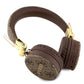 Guess Kulak Üstü Bluetooth 5.3 Kulaklık 4G Desenli Metal Logolu Kahverengi  Guess