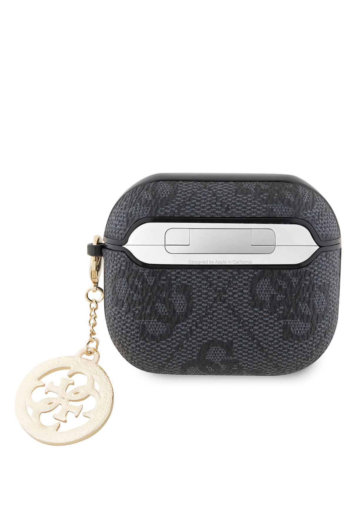 Guess Apple Airpods 3. Nesil Uyumlu Kılıf 4G Taşlı Süs Zincirli Siyah  Guess