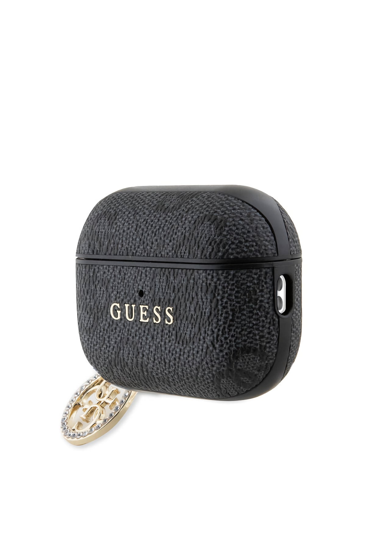 Guess Apple Airpods Pro 2. Nesil Uyumlu Kılıf 4G Taşlı Süs Zincirli Siyah  Guess