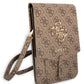 Guess 4G Logolu Telefon Çantası Kredi Kartlıklı Kahverengi  Guess