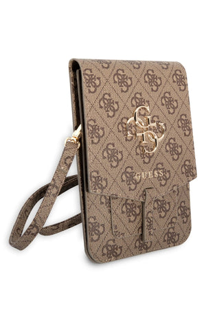 Guess 4G Logolu Telefon Çantası Kredi Kartlıklı Kahverengi  Guess