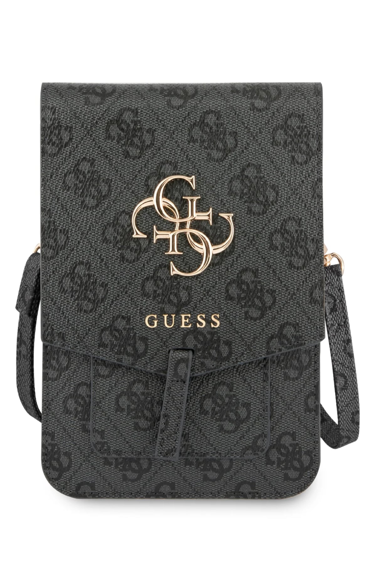 Guess 4G Logolu Telefon Çantası Kredi Kartlıklı Gri  Guess