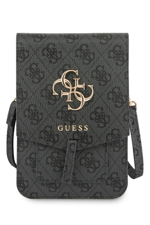 Guess 4G Logolu Telefon Çantası Kredi Kartlıklı Gri  Guess