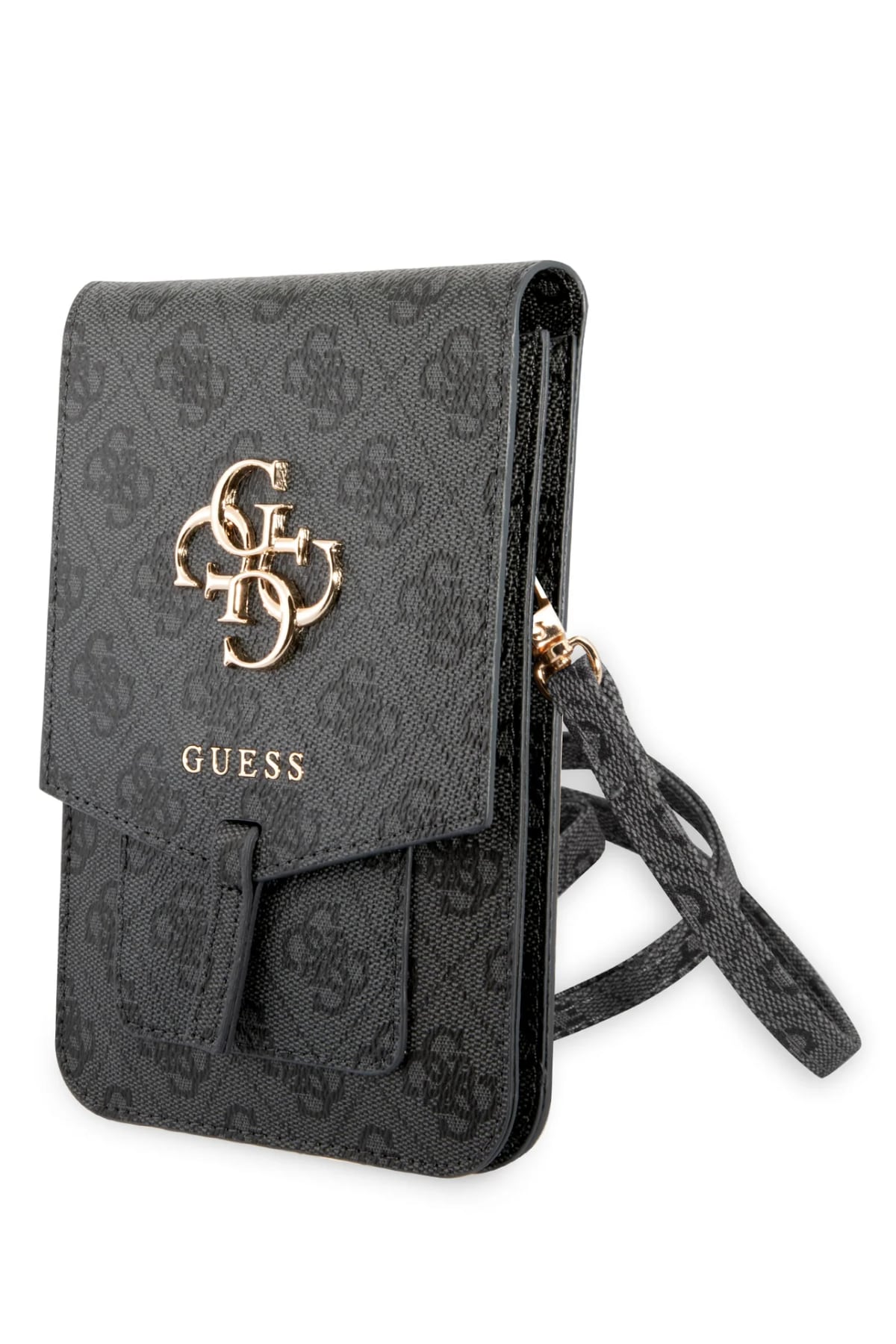 Guess 4G Logolu Telefon Çantası Kredi Kartlıklı Gri  Guess