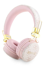 Guess Kulak Üstü Bluetooth 5.3 Kulaklık 4G Desenli Metal Logolu Pembe  Guess