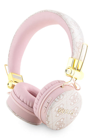 Guess Kulak Üstü Bluetooth 5.3 Kulaklık 4G Desenli Metal Logolu Pembe  Guess