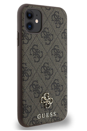 Guess Classic 4G Logolu iPhone 11 Magsafe Uyumlu Kılıf Kahverengi  Guess