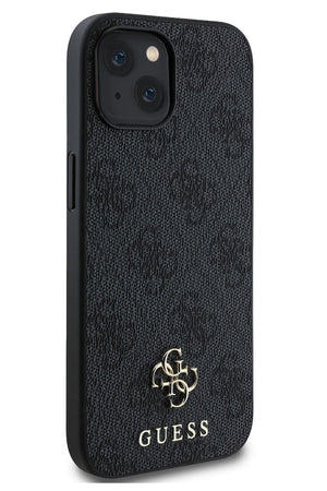 Guess Classic 4G Logolu iPhone 14 Magsafe Uyumlu Kılıf Siyah  Guess