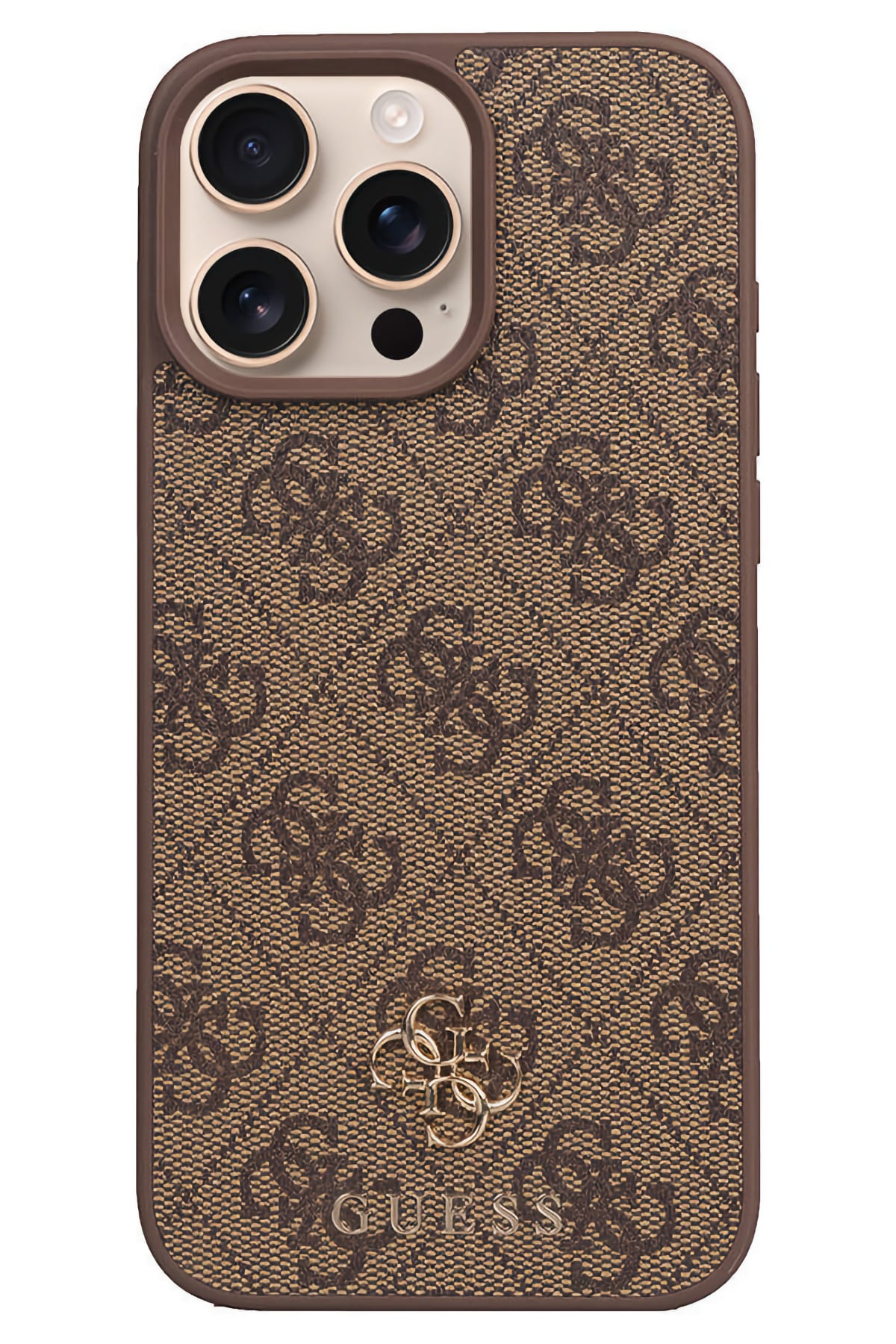 Guess Classic 4G Logolu iPhone 16 Pro Max Magsafe Uyumlu Kılıf Kahverengi  Guess