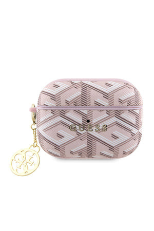 Guess Apple Airpods Pro 2. Nesil Uyumlu Kılıf G Cube Süs Zincirli Pembe  Guess