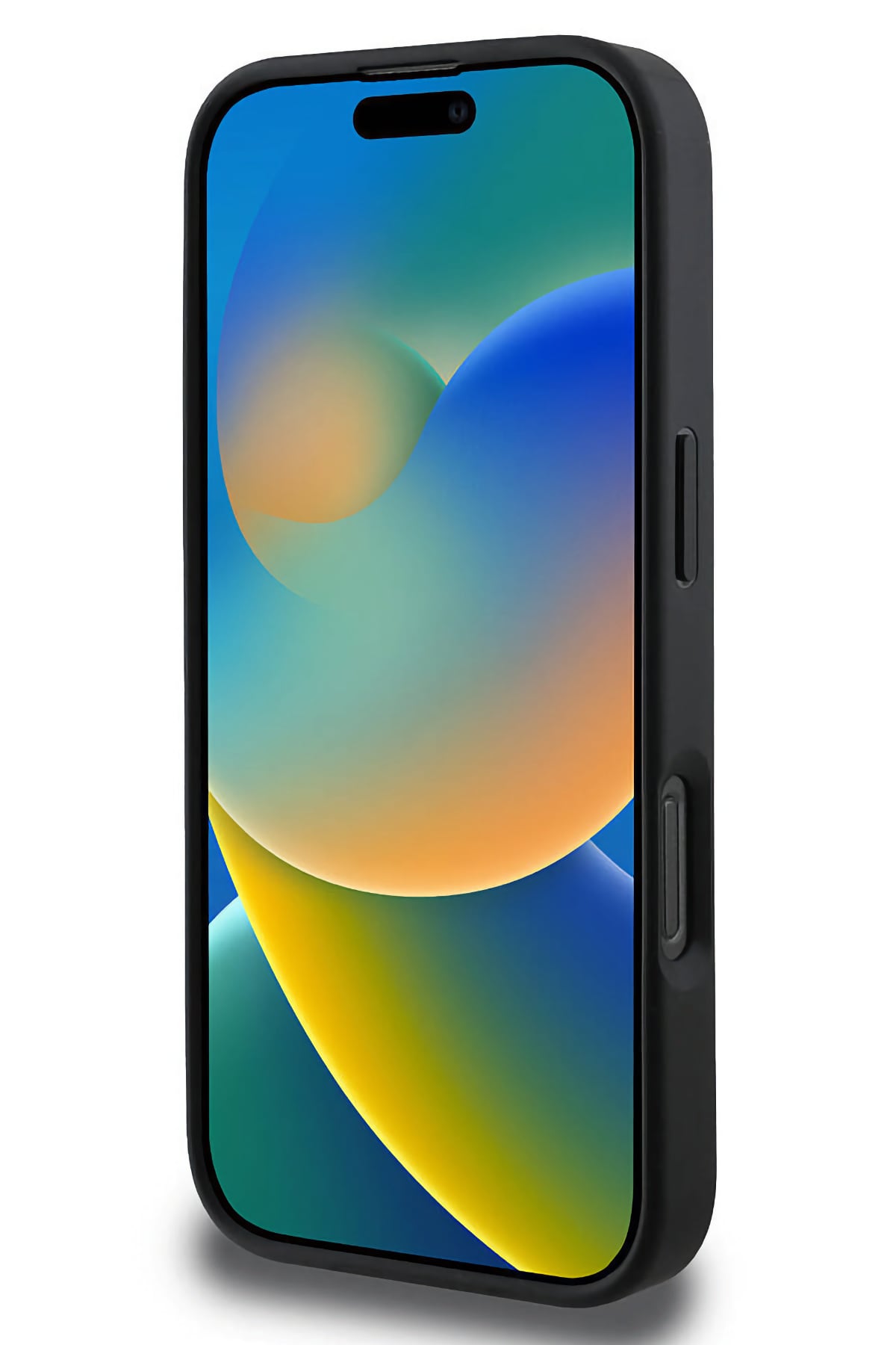 Guess Grained Yazı Logolu iPhone 16 Pro Max Magsafe Uyumlu Kılıf Siyah  Guess