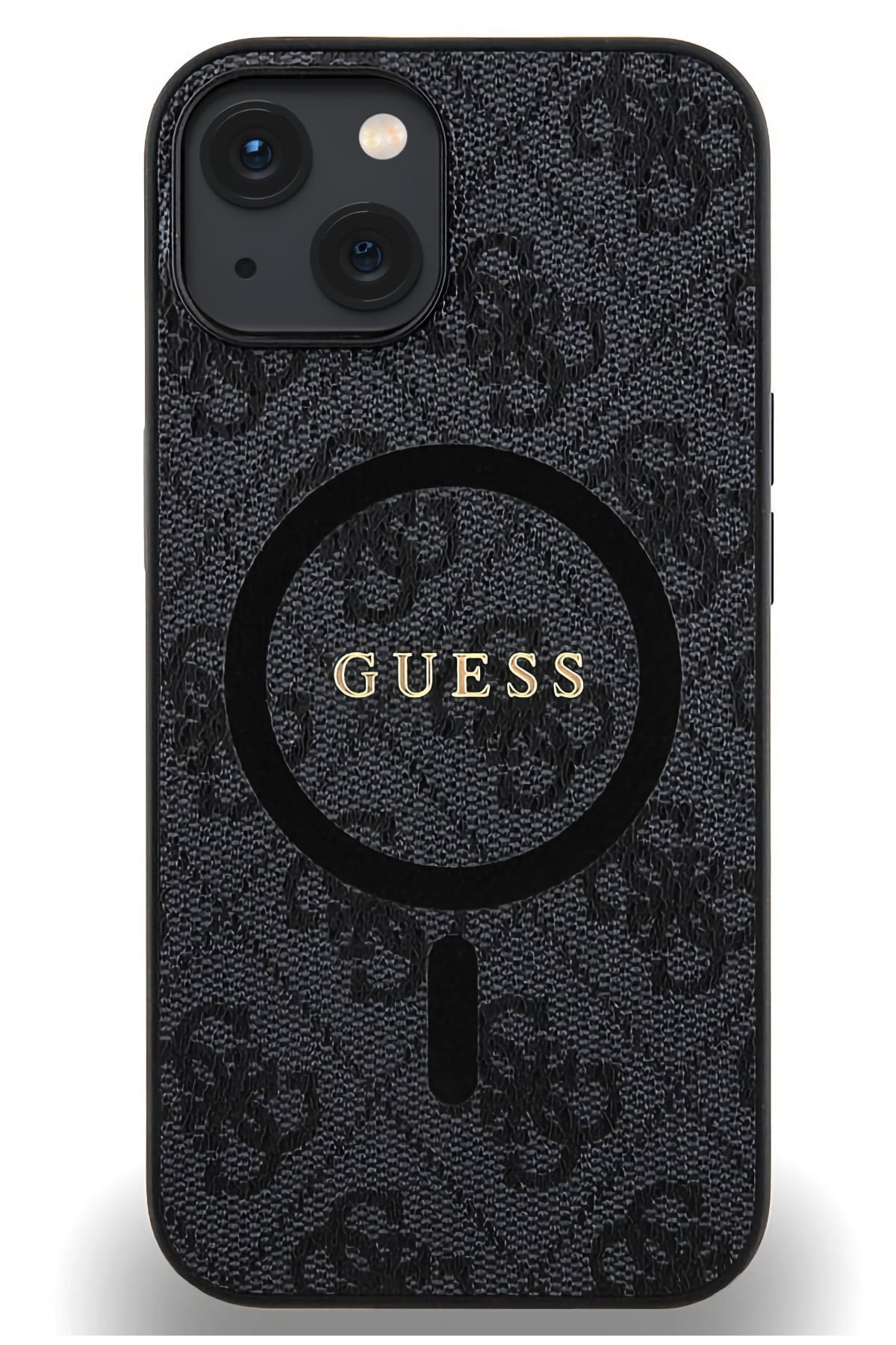 Guess iPhone 15 Magsafe Uyumlu 4G Desenli Kılıf Siyah  Guess