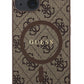 Guess iPhone 14 Magsafe Uyumlu 4G Desenli Kılıf Kahverengi  Guess