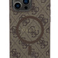 Guess iPhone 14 Pro Magsafe Uyumlu 4G Desenli Kılıf Kahverengi