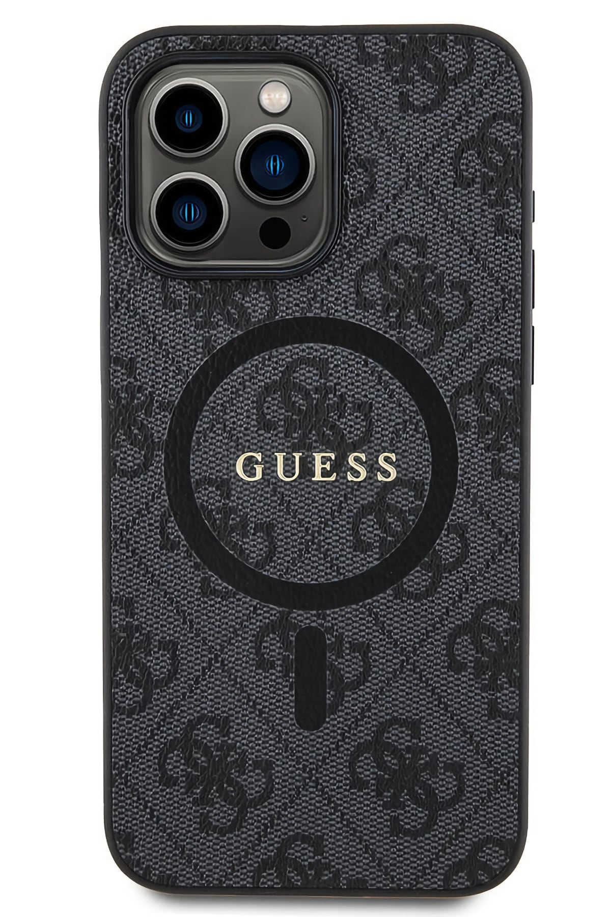 Guess iPhone 14 Pro Max Magsafe Uyumlu 4G Desenli Kılıf Siyah  Guess