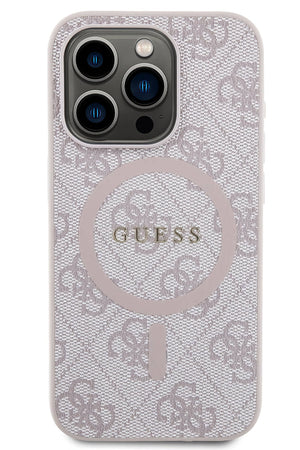 Guess iPhone 14 Pro Max Magsafe Compatible 4G Patterned Case Pink 