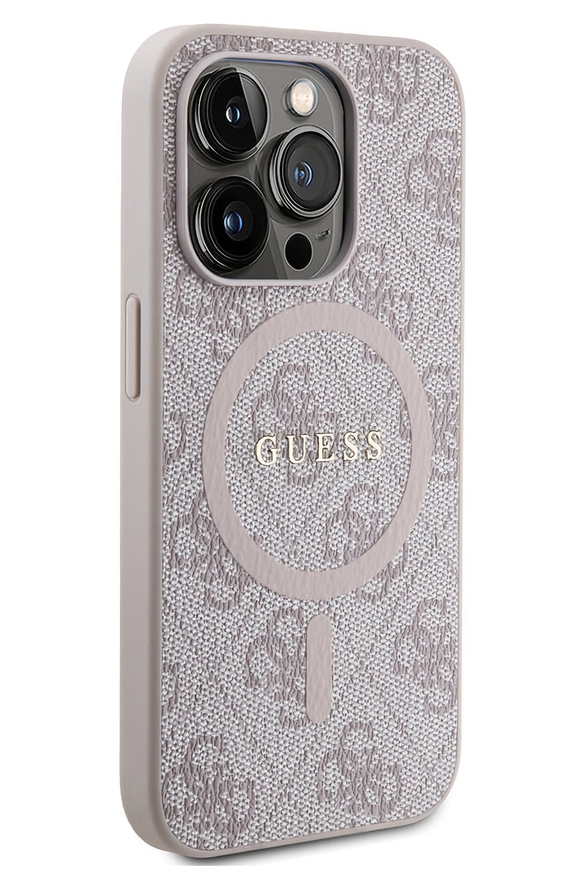 Guess iPhone 14 Pro Magsafe Uyumlu 4G Desenli Kılıf Pembe  Guess