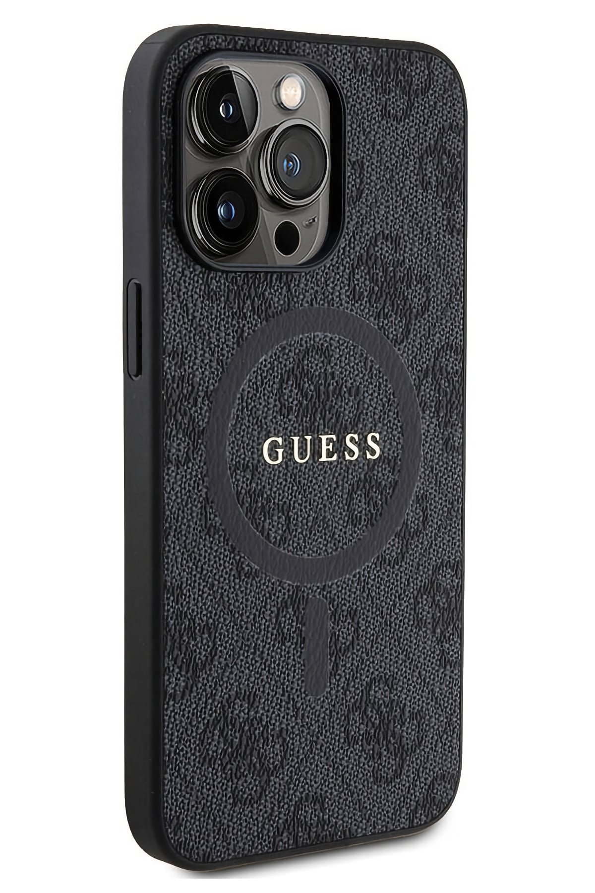 Guess iPhone 15 Pro Max Magsafe Uyumlu 4G Desenli Kılıf Siyah  Guess