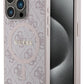 Guess iPhone 15 Pro Magsafe Uyumlu 4G Desenli Kılıf Pembe  Guess