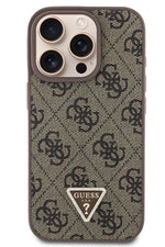 Guess iPhone 16 Pro Max Uyumlu 4G Desenli Strass Kılıf Kahverengi  Guess