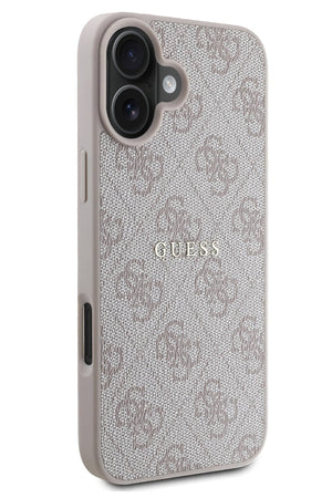 Guess Logolu iPhone 16 Plus Magsafe Uyumlu Kılıf Pembe  Guess